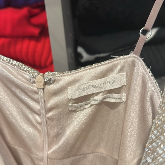 Urban Outfitters gold adjustable straps midi dress back zipper closure top XS - Picture 2 of 3